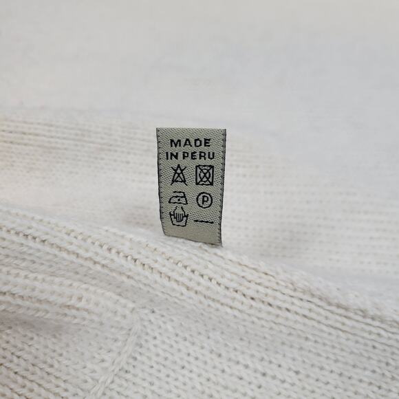 Peruvian Link Alpaca Collection Open Front Cardigan Sweater Heavy White One Size - Picture 6 of 16